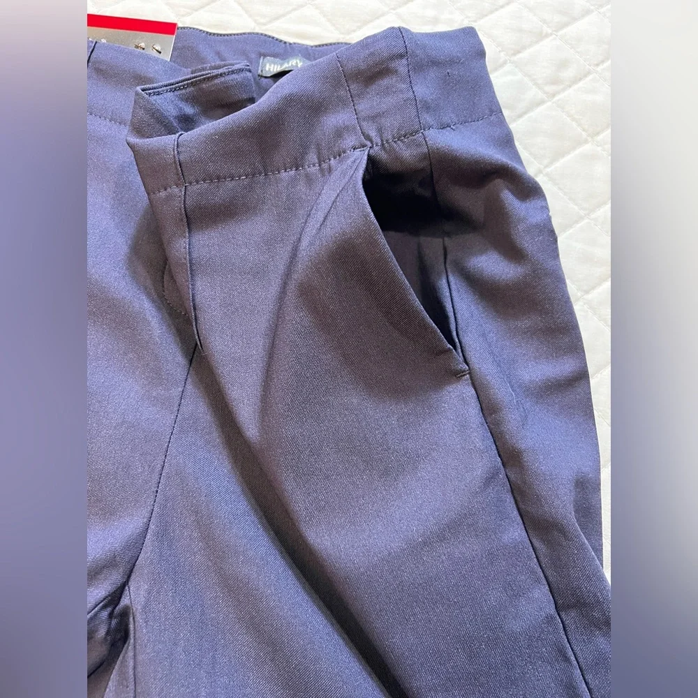 Hilary Radley Navy Slim Leg Pants Mid Rise‎ Tummy Control Size medium 29” Inseam